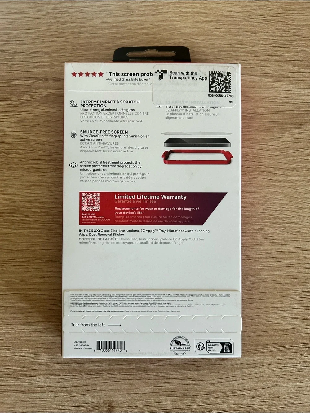 UNOPENED ZAGG Invisible Shield Glass Elite screen protector